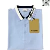 Áo phong Polo Burberry có cổ mầu xanh nhạt hàng hiệu cao cấp