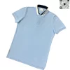 Áo phong Polo Burberry có cổ mầu xanh nhạt hàng hiệu cao cấp