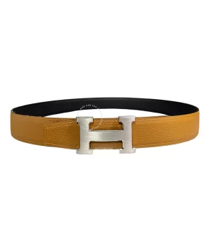 Dây lưng Hermès chính hãng mặt mầu trắng xước hàng authentic HMT4