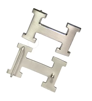 Mặt dây lưng Hermès chính hãng mặt mầu trắng xước hàng authentic HMT4