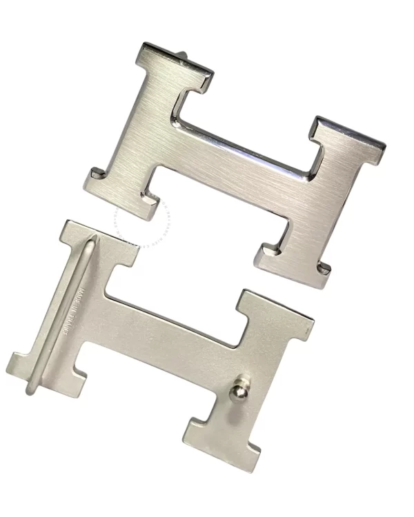 Mặt dây lưng Hermès chính hãng mặt mầu trắng xước hàng authentic HMT4