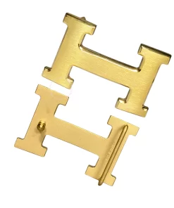 Mặt dây nịt Hermès mầu vàng xước hàng hiệu cao cấp HMV4