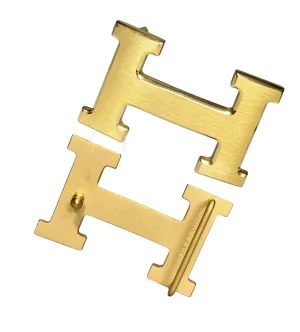 Mặt dây nịt Hermès mầu vàng xước hàng hiệu cao cấp HMV4