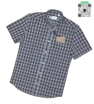 Áo Burberry mầu đen kẻ nhỏ cộc tay hàng hiệu madein Thailand