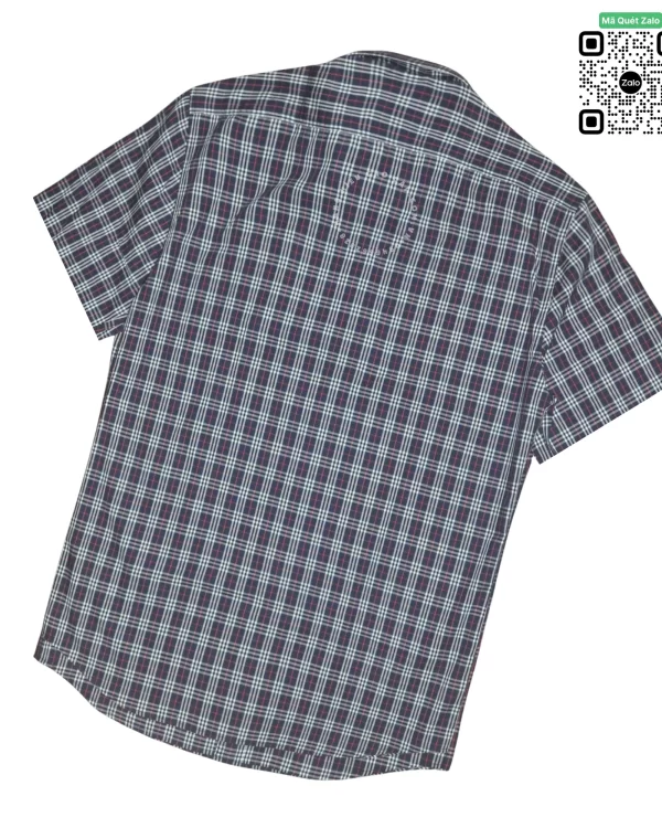 Áo Burberry mầu đen kẻ nhỏ cộc tay hàng hiệu madein Thailand