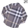 Áo sơ mi nam Burberry dài tay mầu ghi kẻ to hàng chính hãng