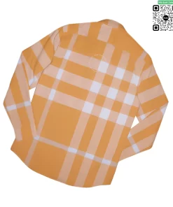 Áo Burberry sơ mi dài tay mầu vàng chanh vải thô new onweb