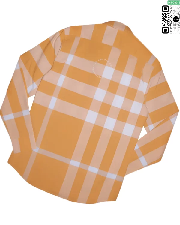 Áo Burberry sơ mi dài tay mầu vàng chanh vải thô new onweb