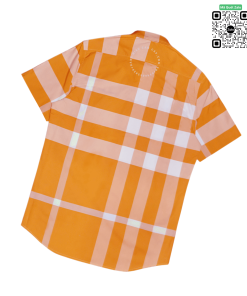 Áo Burberry sơ mi ngắn tay mầu vàng chanh vải thô new onweb