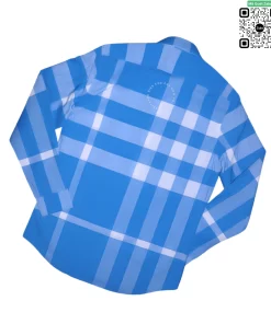 Áo sơ mi Burberry nam mầu xanh kẻ trắng