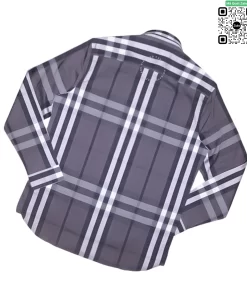Áo Burberry nam dài tay mầu ghi kẻ cân hàng hiệu chính hãng