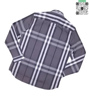 Áo Burberry nam dài tay mầu ghi kẻ cân hàng hiệu chính hãng