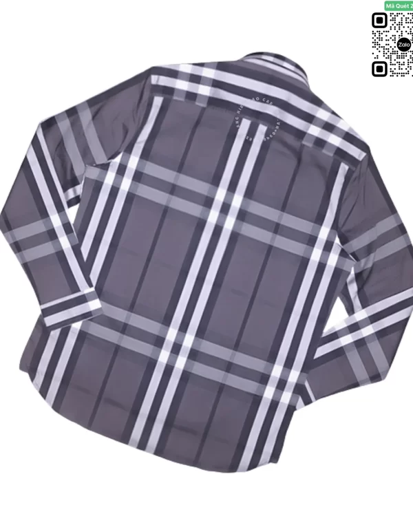 Áo Burberry nam dài tay mầu ghi kẻ cân hàng hiệu chính hãng