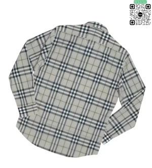Áo Burberry nam dài tay mầu trắng kẻ nhỏ hàng hiệu chính hãng