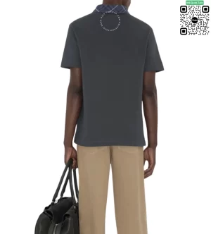 Áo Polo Burberry cao cấp nhập khẩu chuẩn mầu đen ghit check cổ