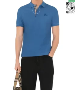 Áo Polo Burberry form chuẩn tôn dáng đẹp mầu xanh hàng hiệu cao cấp
