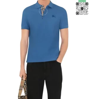 Áo Polo Burberry form chuẩn tôn dáng đẹp mầu xanh hàng hiệu cao cấp
