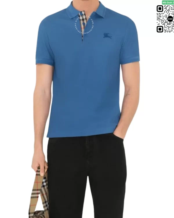 Áo Polo Burberry form chuẩn tôn dáng đẹp mầu xanh hàng hiệu cao cấp