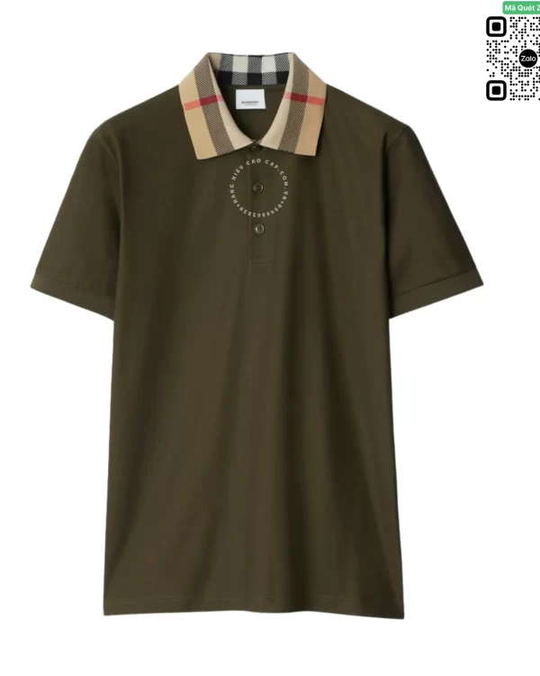 Áo Polo Burberry nam cao cấp chính hãng mầu xanh rêu sợi gai