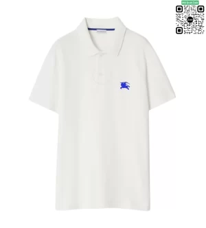Áo Polo Burberry nam màu trắng đẹp sợi gai hàng like authentic