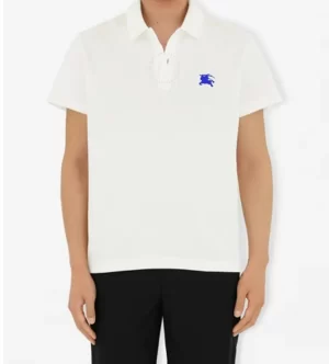Áo Polo Burberry nam màu trắng đẹp sợi gai hàng like authentic
