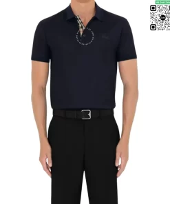 Áo Polo Burberry nam thanh lịch quý phái mầu đen hàng hiệu
