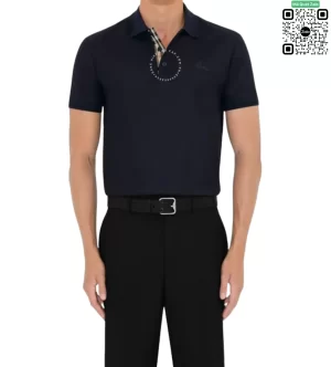 Áo Polo Burberry nam thanh lịch quý phái mầu đen hàng hiệu