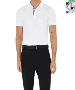 Áo Polo Burberry phối đồ thời trang đẳng cấp mầu trắng hàng authentic