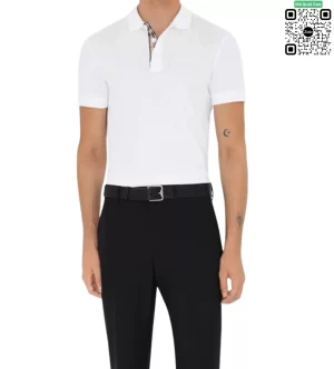 Áo Polo Burberry phối đồ thời trang đẳng cấp mầu trắng hàng authentic