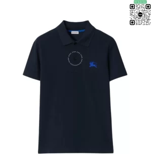 Áo Polo Burberry xịn 100% chất liệu cotton sợi gai thoáng mát xanh navy
