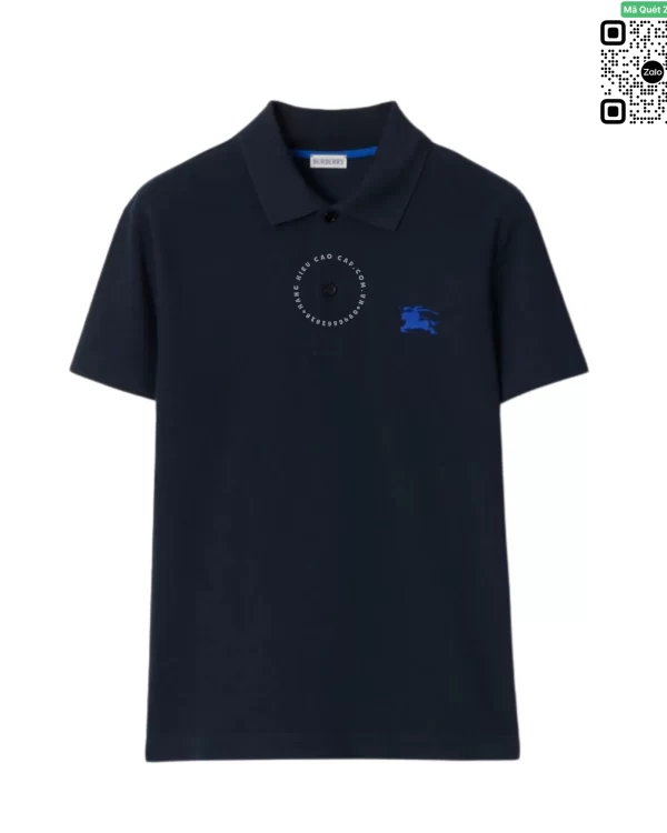 Áo Polo Burberry xịn 100% chất liệu cotton sợi gai thoáng mát xanh navy