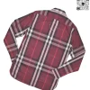 Áo sơ mi Burberry dài tay mầu mận kẻ cân hàng chính hãng