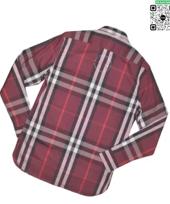 Áo sơ mi Burberry dài tay mầu mận kẻ cân hàng chính hãng