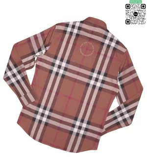 Áo sơ mi nam burberry mầu mận kẻ cân hàng hiệu chống nhăn