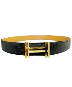 Dây lưng Hermès da thật chữ H lồng mầu vàng hàng chính hãng