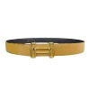 Dây nịt Hermès nam mặt chữ H lồng mầu vàng hàng hiệu