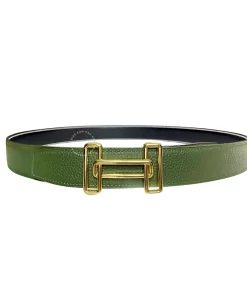 Dây nịt Hermès nam mặt chữ H lồng mầu vàng hàng hiệu