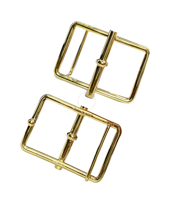 Mặt dây lưng Hermès H chính hãng mặt vàng hình chữ nhật.