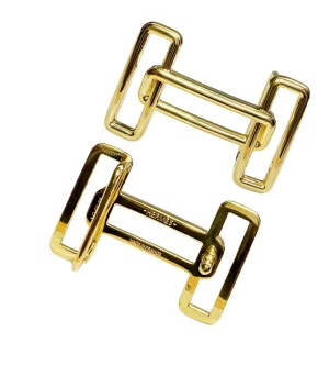 Mặt dây nịt Hermès nam mặt chữ H lồng mầu vàng hàng hiệu