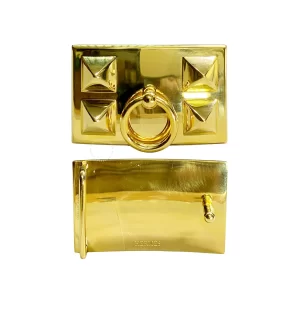 Mặt thắt lưng Hermès mũi trâu hàng hiệu mạ vàng 24k HM-V10