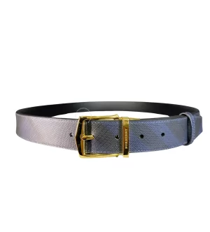 Thắt lưng Burberry thời trang nam hàng hiệu màu vàng dây mầu xanh caro