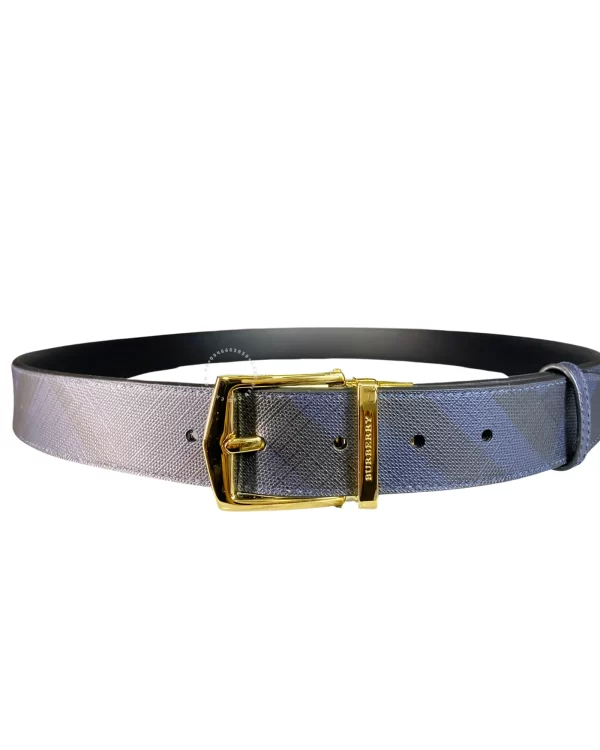 Thắt lưng Burberry thời trang nam hàng hiệu màu vàng dây mầu xanh caro