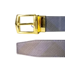 Thắt lưng Burberry thời trang nam hàng hiệu màu vàng dây mầu xanh caro