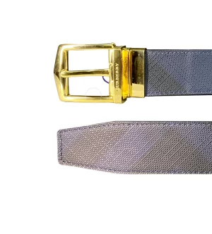 Thắt lưng Burberry thời trang nam hàng hiệu màu vàng dây mầu xanh caro