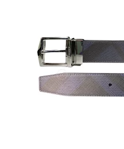 Thắt lưng Burberry hàng hiệu khoá xiên mầu trắng dây xanh caro