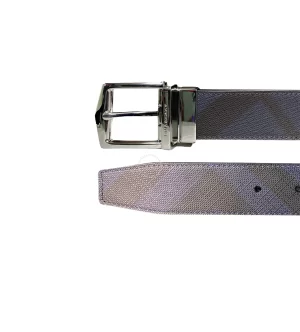 Thắt lưng Burberry hàng hiệu khoá xiên mầu trắng dây xanh caro