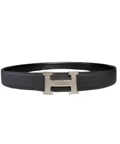 Thắt lưng da cao cấp Hermès nam mầu trắng nhám hàng hiệu