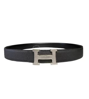 Thắt lưng da cao cấp Hermès nam mầu trắng nhám hàng hiệu