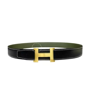 Thắt lưng da Hermès mặt mầu vàng xước hàng chuẩn authentic HMV3