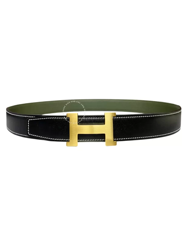 Thắt lưng da Hermès mặt mầu vàng xước hàng chuẩn authentic HMV3